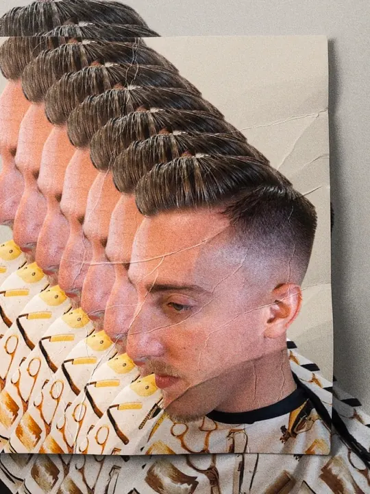 Textured top with a fade, side profile